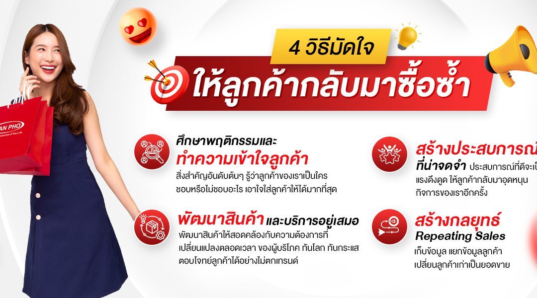4 วิธีมัดใจให้ลูกค้ากลับมาซื้อซ้ำ